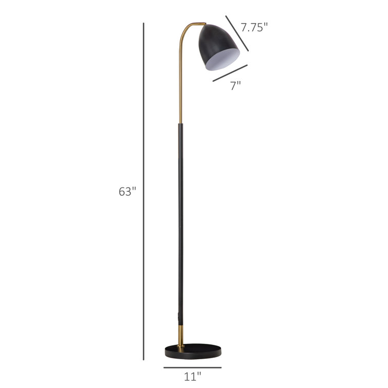 Black floor lamp with reading light deals